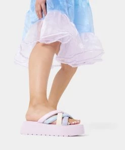 KOI Footwear Pink Marshmallow Fluff Sliders NEW IN