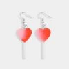 KOI Footwear Sweet Tooth Red Lollipop Earrings