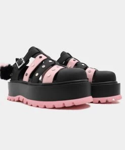KOI Footwear Purring Poltergeist Pink Platform Sandals