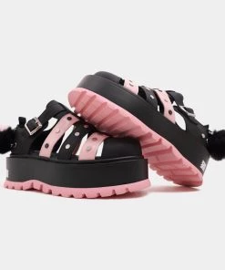 KOI Footwear Purring Poltergeist Pink Platform Sandals
