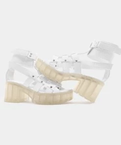 KOI Footwear Clear Skies Icy White Sandals