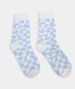 KOI Footwear Check Mate Blue Socks ACCESSORIES
