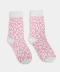 KOI Footwear Check Mate Pink Socks