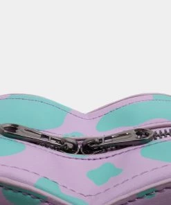 KOI Footwear Funky Town Lilac Cow Print Bag NEW IN