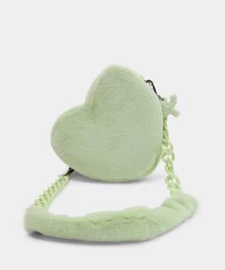 KOI Footwear Green Cloud Heart Flutters Faux Fur Bag NEW IN