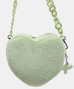 KOI Footwear Green Cloud Heart Flutters Faux Fur Bag NEW IN