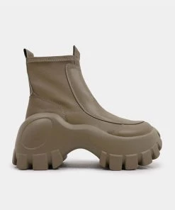 KOI Footwear NEW IN Raven Scars Khaki Bubble Chelsea Boots