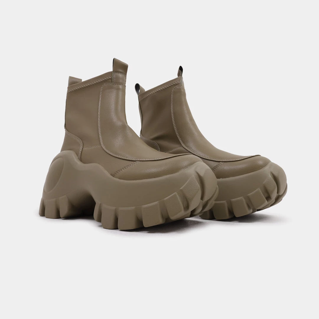 KOI Footwear NEW IN Raven Scars Khaki Bubble Chelsea Boots 5 KOI Footwear NEW IN Raven Scars Khaki Bubble Chelsea Boots