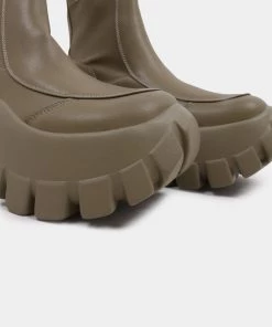 KOI Footwear NEW IN Raven Scars Khaki Bubble Chelsea Boots 11 KOI Footwear NEW IN Raven Scars Khaki Bubble Chelsea Boots