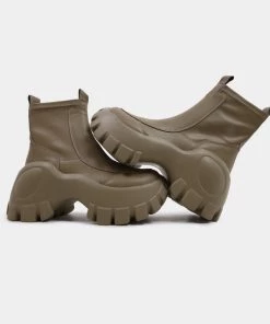 KOI Footwear NEW IN Raven Scars Khaki Bubble Chelsea Boots