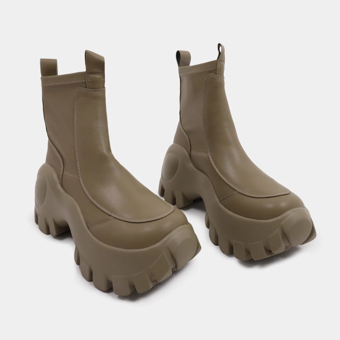 KOI Footwear NEW IN Raven Scars Khaki Bubble Chelsea Boots 6 KOI Footwear NEW IN Raven Scars Khaki Bubble Chelsea Boots