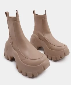 KOI Footwear Raven Scars Beige Bubble Chelsea Boots NEW IN