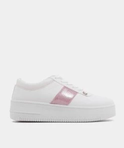 KOI Footwear Eternia Pink Stripe Platform Trainers SS22