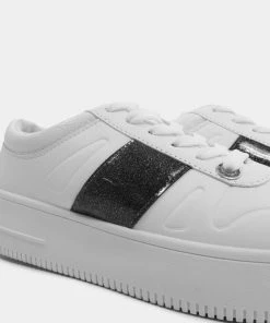 KOI Footwear Eternia Grey Stripe Platform Trainers