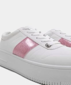 KOI Footwear Eternia Pink Stripe Platform Trainers SS22