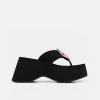 KOI Footwear No Cuddles Bear Flatform Thong Sandals