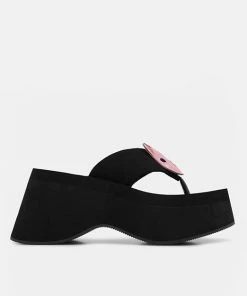 KOI Footwear No Cuddles Bear Flatform Thong Sandals