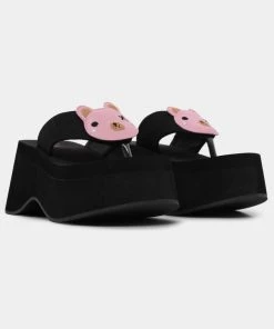 KOI Footwear No Cuddles Bear Flatform Thong Sandals 10 KOI Footwear No Cuddles Bear Flatform Thong Sandals