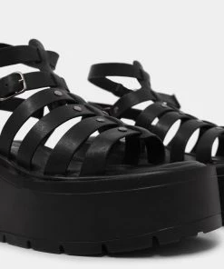 KOI Footwear Battle Ground Strappy Wedge Sandals NEW IN 9 KOI Footwear Battle Ground Strappy Wedge Sandals NEW IN