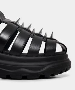 KOI Footwear Enclave Men's Black Spiked Chunky Sandals NEW IN
