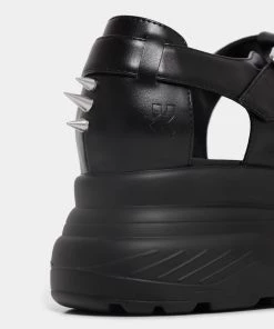 KOI Footwear Enclave Men's Black Spiked Chunky Sandals NEW IN