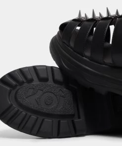 KOI Footwear Enclave Men's Black Spiked Chunky Sandals NEW IN