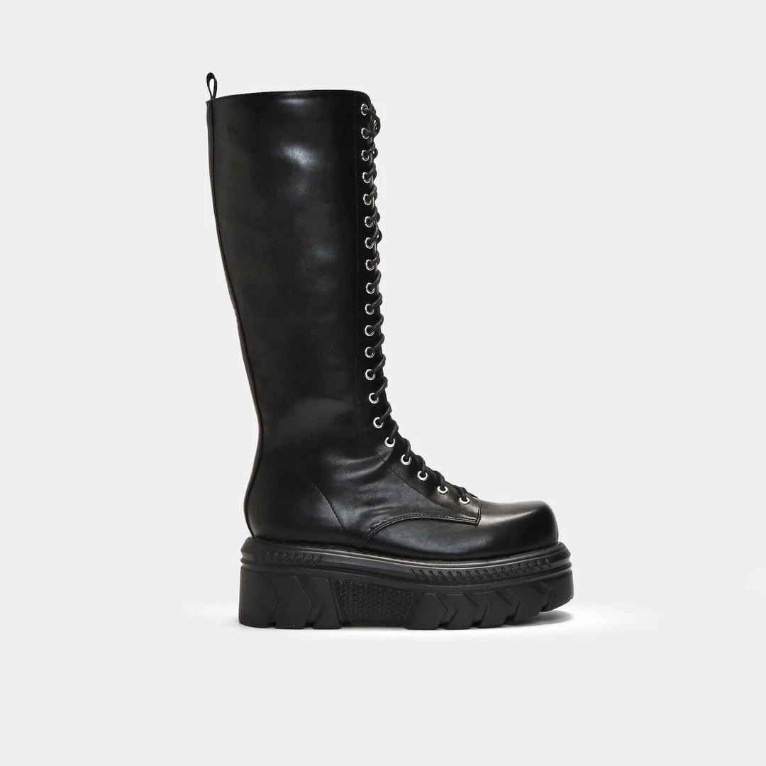 Elegant Shoes Ltd WOMEN'S Alaric Lace Up Long Stomper Boots 3 Elegant Shoes Ltd WOMEN'S Alaric Lace Up Long Stomper Boots