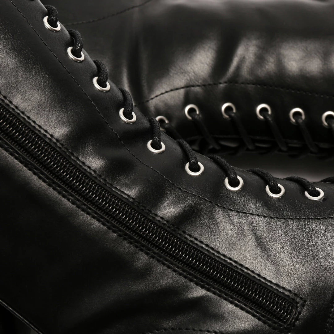 Elegant Shoes Ltd WOMEN'S Alaric Lace Up Long Stomper Boots 5 Elegant Shoes Ltd WOMEN'S Alaric Lace Up Long Stomper Boots