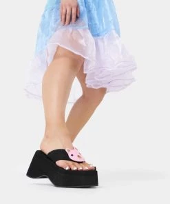 KOI Footwear No Cuddles Bear Flatform Thong Sandals