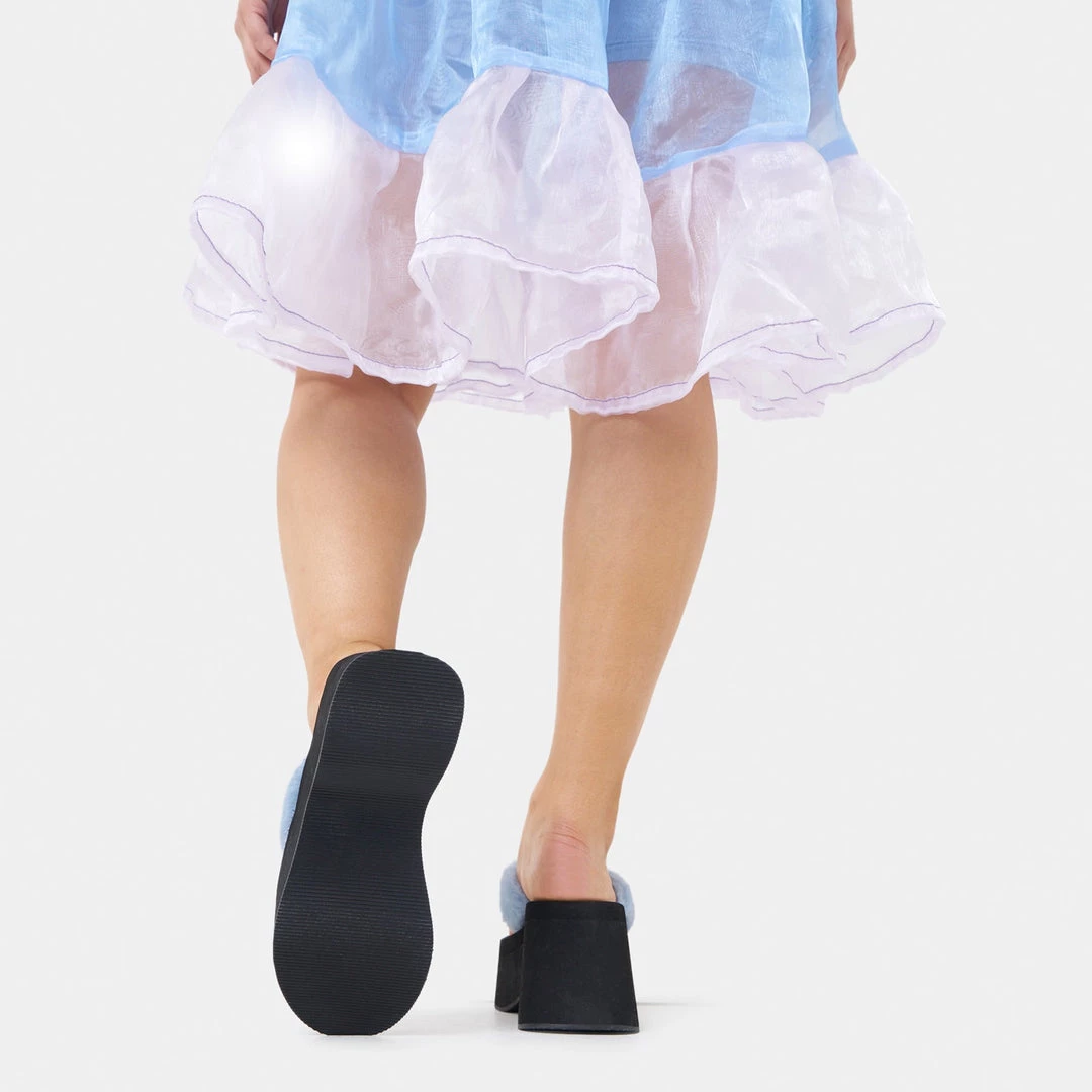 KOI Footwear Sugar Paws Fluffy Blue Flatform Thong Sandals 9 KOI Footwear Sugar Paws Fluffy Blue Flatform Thong Sandals