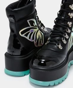 KOI Footwear A Tooth Fairy's Intent Blue Platform Boots