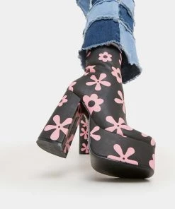 KOI Footwear Empty Flowers Platform Heeled Boots