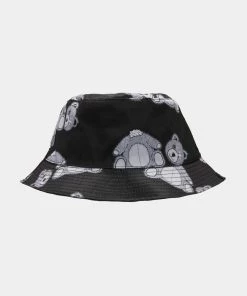 KOI Footwear Goth Wounded Bear Black Bucket Hat
