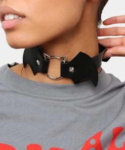 KOI Footwear Vampire Black Bat Choker Goth