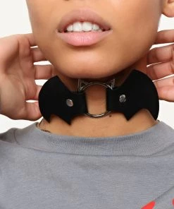 KOI Footwear Vampire Black Bat Choker Goth