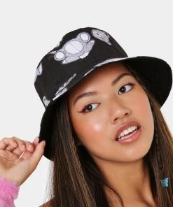 KOI Footwear Goth Wounded Bear Black Bucket Hat