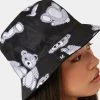 KOI Footwear Goth Wounded Bear Black Bucket Hat