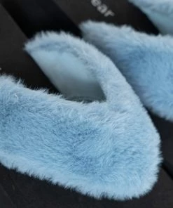 KOI Footwear Sugar Paws Fluffy Blue Flatform Thong Sandals 14 KOI Footwear Sugar Paws Fluffy Blue Flatform Thong Sandals