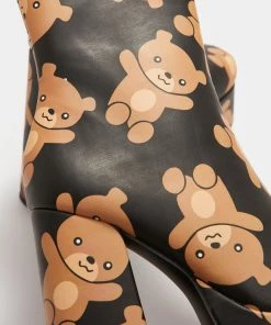 KOI Footwear Kawaii Bungle Burden Teddy Platform Heeled Boots