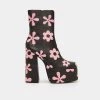 KOI Footwear Empty Flowers Platform Heeled Boots