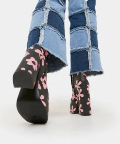 KOI Footwear Empty Flowers Platform Heeled Boots