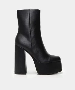KOI Footwear Lexus Black Platform Heeled Boots WOMEN'S