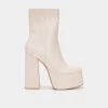 KOI Footwear Lexus Cream Platform Heeled Boots NEW IN