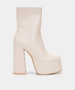 KOI Footwear Lexus Cream Platform Heeled Boots NEW IN