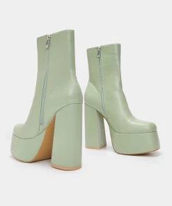 KOI Footwear Lexus Green Platform Heeled Boots NEW IN