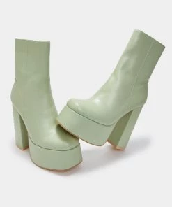 KOI Footwear Lexus Green Platform Heeled Boots NEW IN