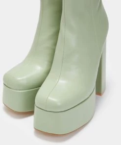 KOI Footwear Lexus Green Platform Heeled Boots NEW IN