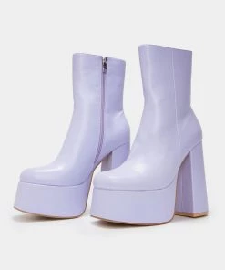 KOI Footwear NEW IN Lexus Purple Platform Heeled Boots