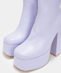 KOI Footwear NEW IN Lexus Purple Platform Heeled Boots