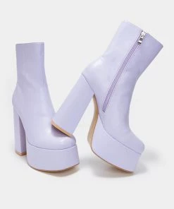 KOI Footwear NEW IN Lexus Purple Platform Heeled Boots